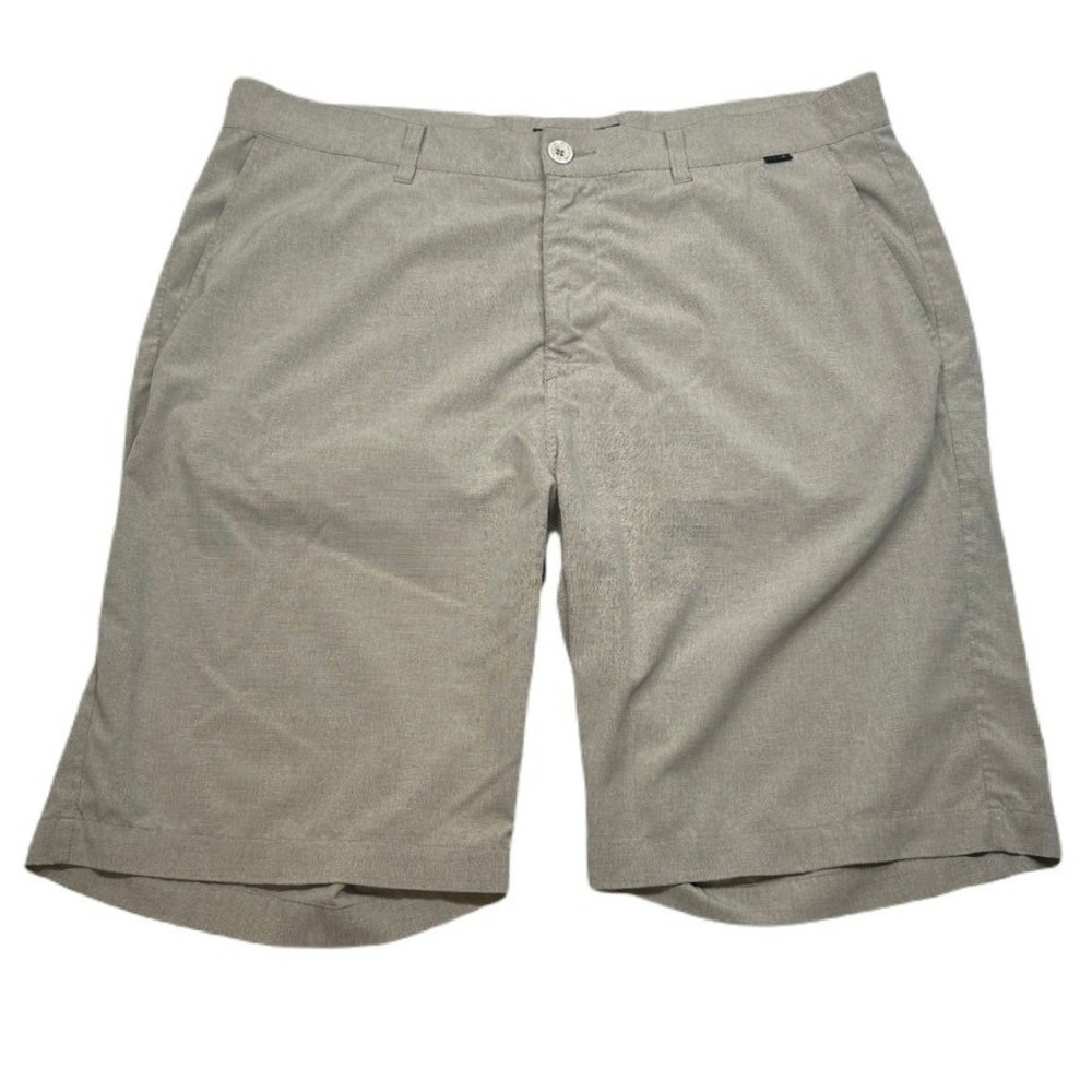 Travis‎ Mathew Golf Shorts Mens 38 Beige Tan Hybrid Casual Khaki Flat Front